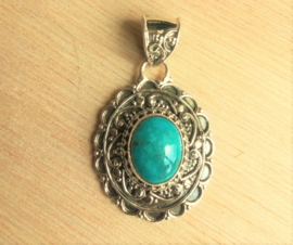 Pendentif en argent et turquoise