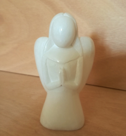 Statuette ange stéatite blanc