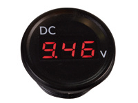 voltmeter zwart 2,5-30V met flush frame (draad aansluiting)