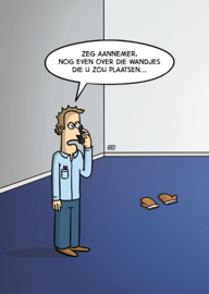 Postcard cartoon Wandjes