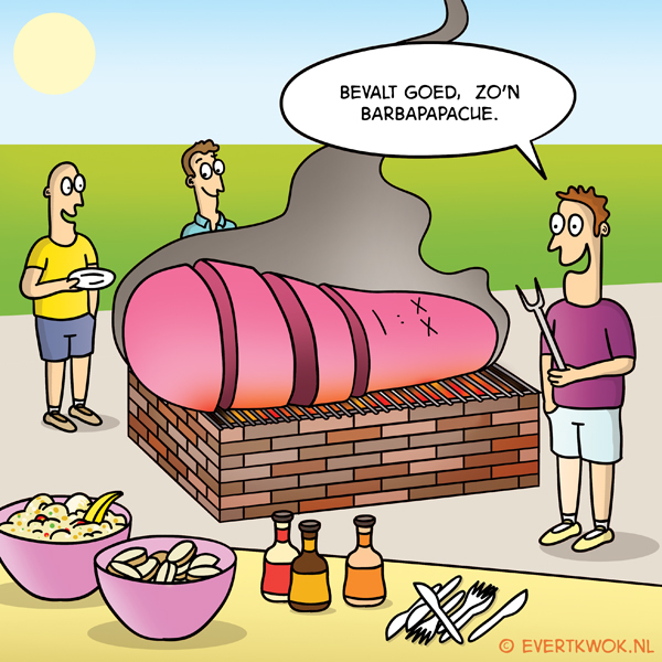 Evert Kwok - bbq met barbapapa