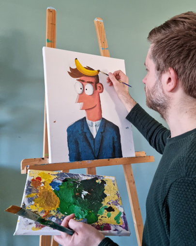 Kwokschilderij in de maak