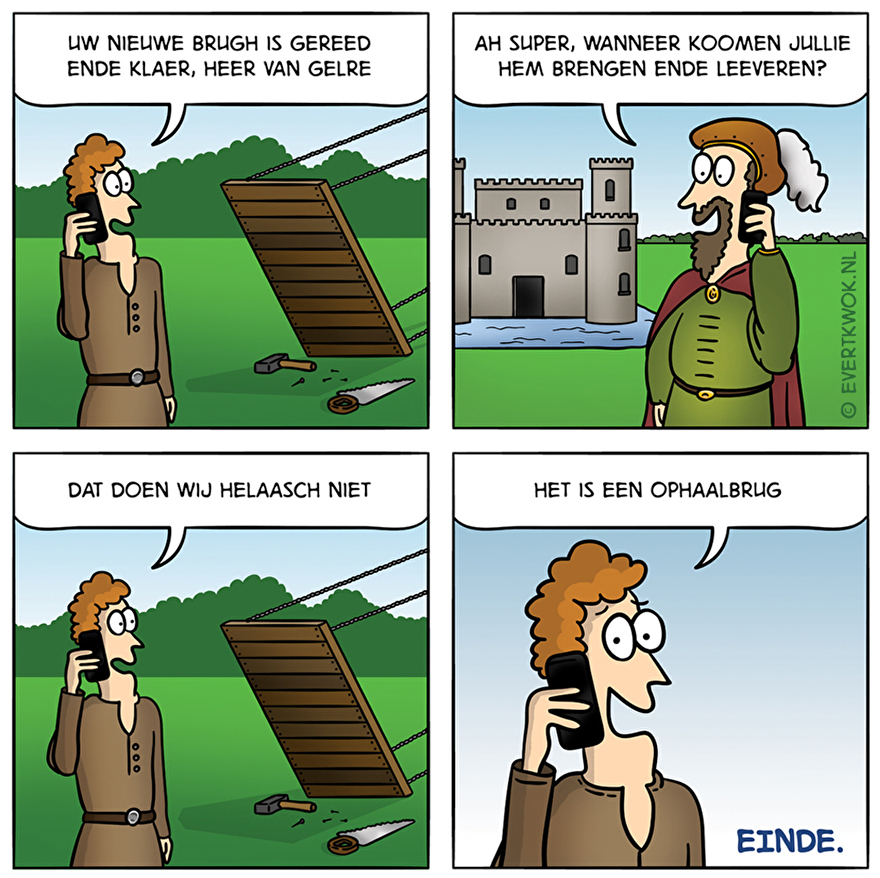 Evert Kwok stripje - ophaalbrug