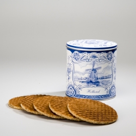 Stroopwafels in Delfts Blauw Blik - 10 Stuks