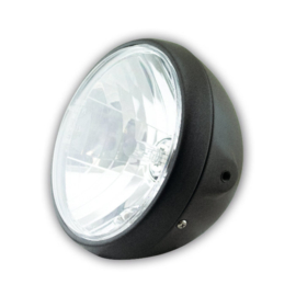 7 Inch Koplamp  Reno / Britisch style MATT Black |  H4 Helder glas | E-keur