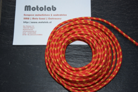 Bougiekabel Rood/Geel  braided cloth