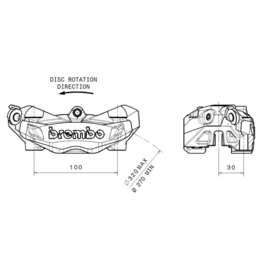 Remklauw BREMBO RADIAL RIGHT  Gold BMW R4V > '11 en later OEM  34118556206