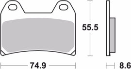 Remblokken o.a. Aprillia Ducati Husqvarna Vit&Svartpilen BREMBO SINTER OEM 07BB19SA  SINTER Rood