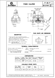 Remklauw Brembo  P 32 F  schijf TOT 6,0 - 6,4 mm