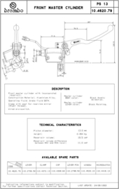 Rempomp Brembo | Grimeca | ZWART PS13 mm zonder schak.