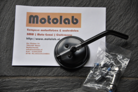 Korte Ronde spiegel ZWART incl aansluit set