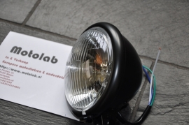 5 3/4  Inch koplamp H4 Mat zwart o.a. Scrambler | Caféracer | GEEN E-keur