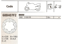 BMW S1000R (R) Remschijf Brembo ACHTER | 68B407F2