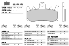 Remblok Aprillia Brembo 07BB3884