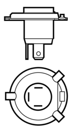 Gloeilamp 12 Volt, 35/35 Watt, Halogeen-H4, fitting PX43T upgrade voor  OEM 07119978006