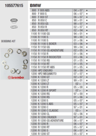 Remschijf bussen | ringen 5 mm SET BMW TOT 2008 Brembo 105577615