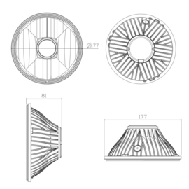 7 "koplamp insert LED Helder glas | E-keur