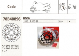 Remschijf BMW F650 | F700 | F800 GS FRONT Brembo  78B40896