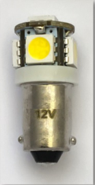 Gloeilamp 12 Volt, LED, fitting BA9S, wit