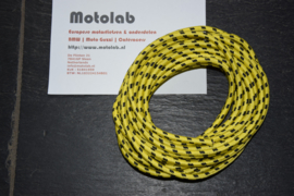 Bougiekabel Geel/Zwart braided cloth