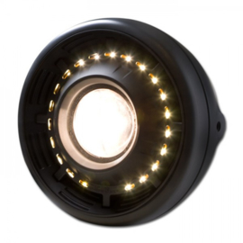 7 Inch Koplamp Angel eye  | Black | H4 / LED | E-keur