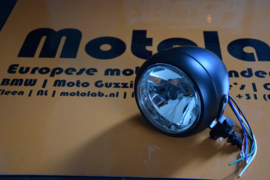 130mm Koplamp H4 Mat zwart o.a. Scrambler | Caféracer | E-keur