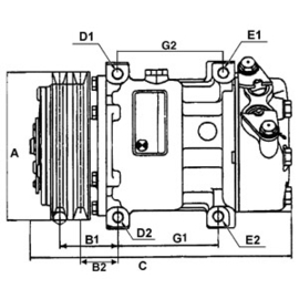 Airco compressor tbv Saab 9-3 & 9-5 '98-2008