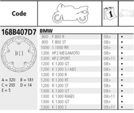 Remschijf SET BMW R4V Front R1200 Nine T  V/a 2014  Brembo