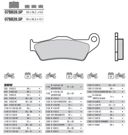 Remblokken BMW R1150 | 1200 R/GS  K1300 REAR Brembo 07BB28SP OEM  34217660281