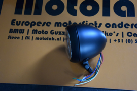 130mm Koplamp H4 Mat zwart o.a. Scrambler | Caféracer | E-keur