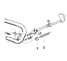 Houder + 2 x SET Veer Jiffy | Zijstandaard BMW R2V G/S t/m GS  OEM 46531242902 | 46532311722 | 46521236282