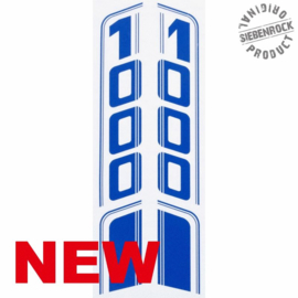 Sticker SET  ''1000'' Blue | Blauw | Blau  Set for fuel tank R100 GS