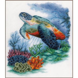 PN-0201941 Borduurpakket met telpatroon Onderzeese schatten ca.33x40cm