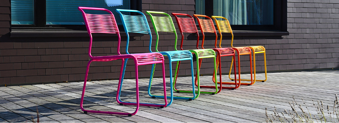 Skid spaghetti dining chairs