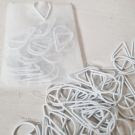 Paperclips | druppel | wit | 2,5 x 1,5 cm | vanaf 25 stuks