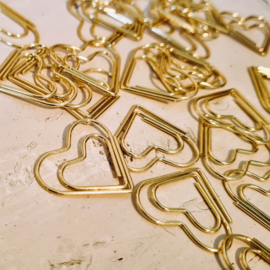 Paperclips | hartje | goud | 2,5 x 3 cm | vanaf 25 stuks