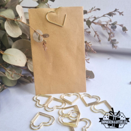 Paperclips | hartje | goud | 2,5 x 3 cm | vanaf 25 stuks