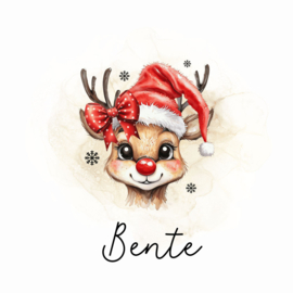 Gepersonaliseerde Kerststicker met Naam "Hertje"