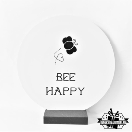 Muurcirkel "Bee Happy" | 25 cm
