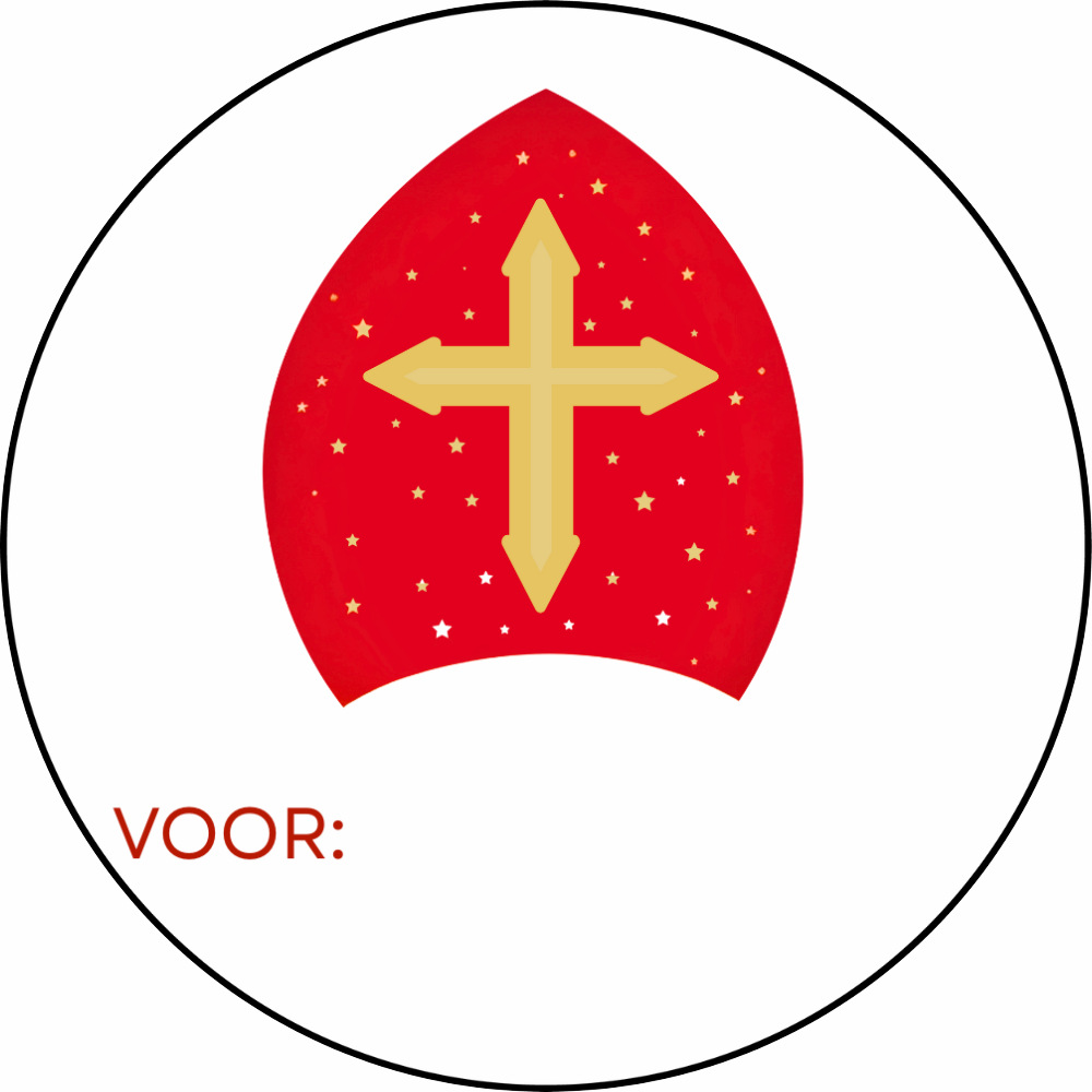 Sinterklaas sticker | mijter | 5 cm | vanaf 10 stuks