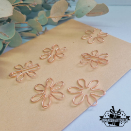 Paperclips | bloem | rosegold | 2,5 x 2,5 cm | vanaf 25 stuks