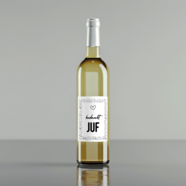 Label sticker | bedankt JUF | 15 x 10 cm | vanaf 5 stuks