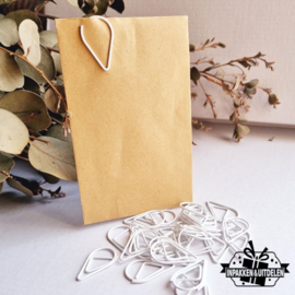 Paperclips | druppel | wit | 2,5 x 1,5 cm | vanaf 25 stuks
