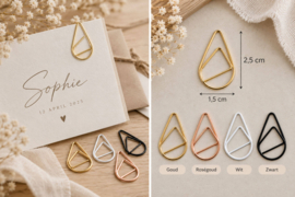 Druppel paperclips – 2,5 × 1,5 cm – basiskleuren