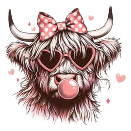 Strijk applicatie | Valentijn | Cow Girly | 10 x 10 cm