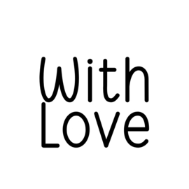 Sticker | With Love | 5 cm | div. varianten | vanaf 10 stuks