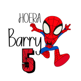 Traktatiestickers Spiderman, met naam & leeftijd, 5 cm