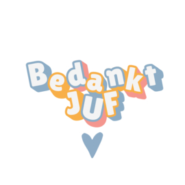 Sticker | Bedankt Juf | fleurig | 5 cm | vanaf 10 stuks