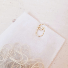 Paperclips | met een hartje erin | goud | 2 x 1 cm | vanaf 25 stuks