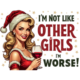 Strijk applicatie | I'M not like other girls I'M worse! | 22 x 17,5 cm